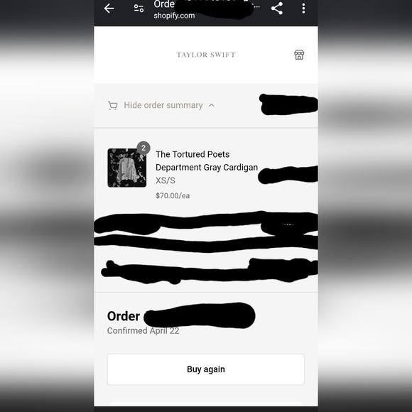 New Unopened Official Taylor Swift Tortured Poets Department Gray Cardigan XS/S - Picture 10 of 10